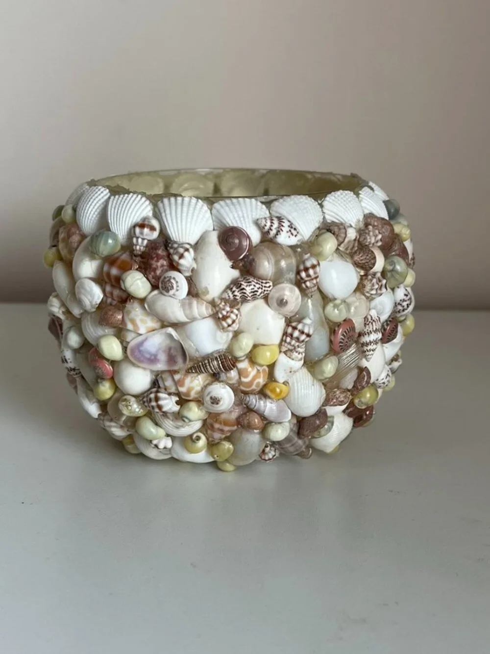 Hand Made Seashell Candle Holder